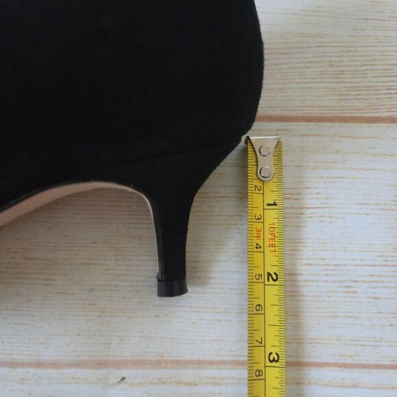 J. Crew Suede Leather Kitten Heels Pointy Toe Slide Women Shoes Size 6 1/2 Black - Picture 9 of 13